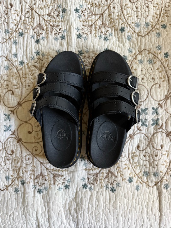 Dr. Martens Shoes - Dr. Martens Black Triple-Buckle Slide Sandals